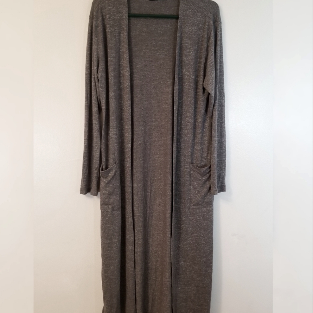 THECOSMO LONDON Elegant Vintage Long Grey Cardigan